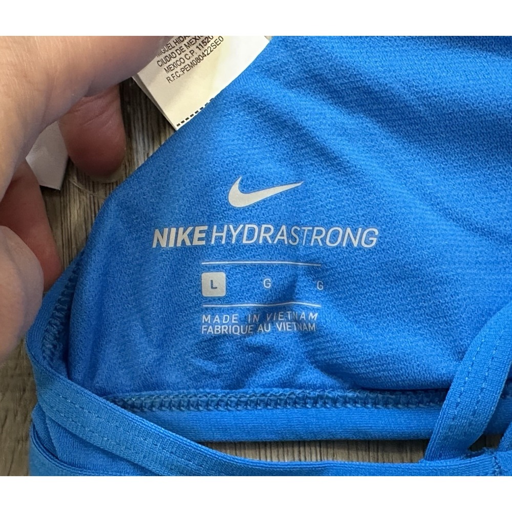 Nike Hydrastrong Women's Blue Bikini Swimsuit Top Size Large NWT MSRP: $40 - Picture 9 of 9